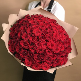 Букет из 101 красной розы 40 см