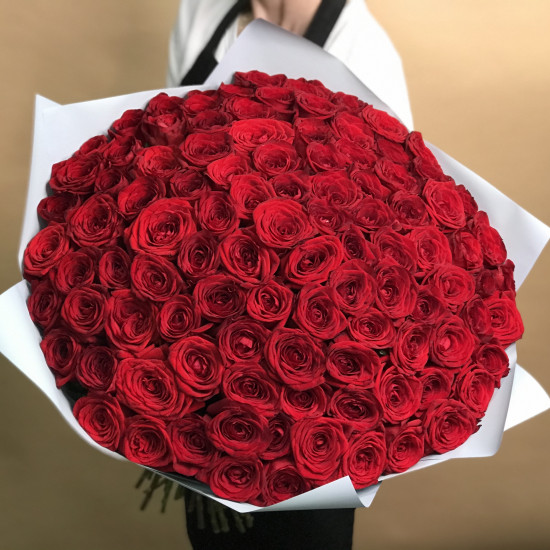 Розы Букет из 101 красной розы (70 см)